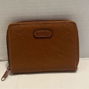Strada Polyvinyl Brown Small Zip Wallet